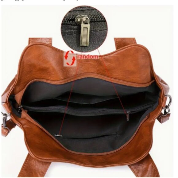 Khaki Large Capacity Crossbody Shoulder Bag NEW - Picture 3 of 10